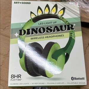 Art+Sound LED Light Up Dinosaur Wireless Headphones